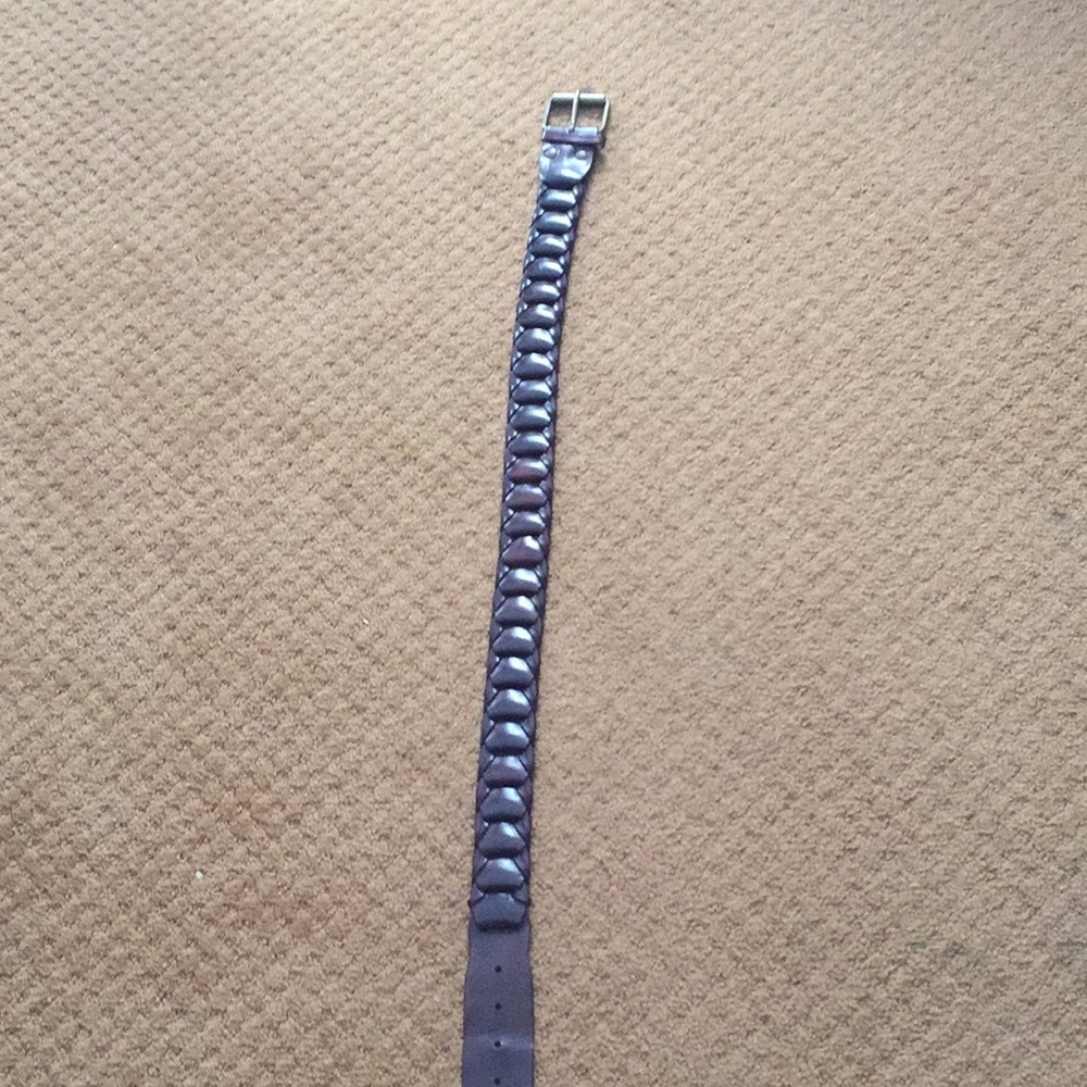 Woven French leather belt